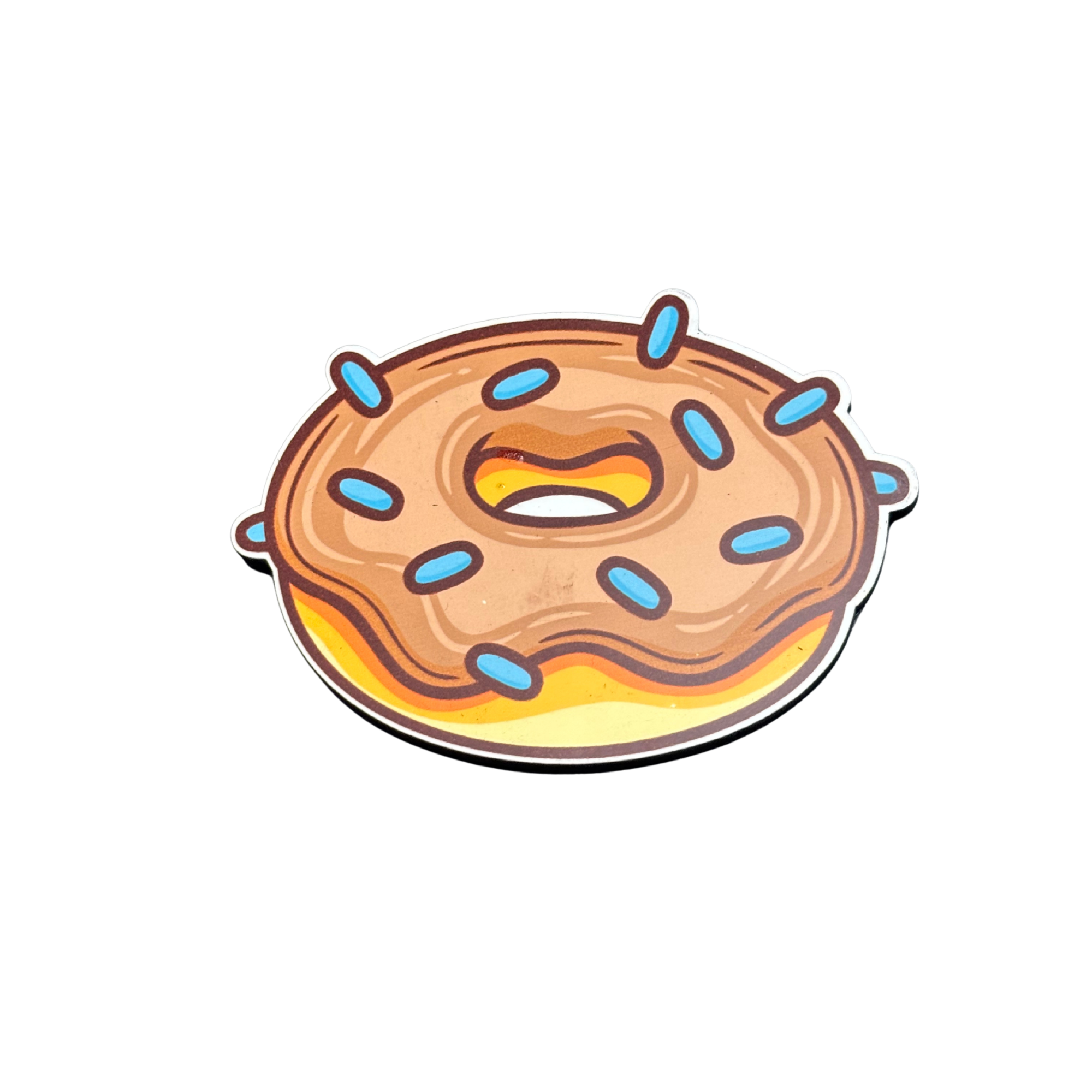 Donut Blue Sprinkle fridge magnet by Moodsy