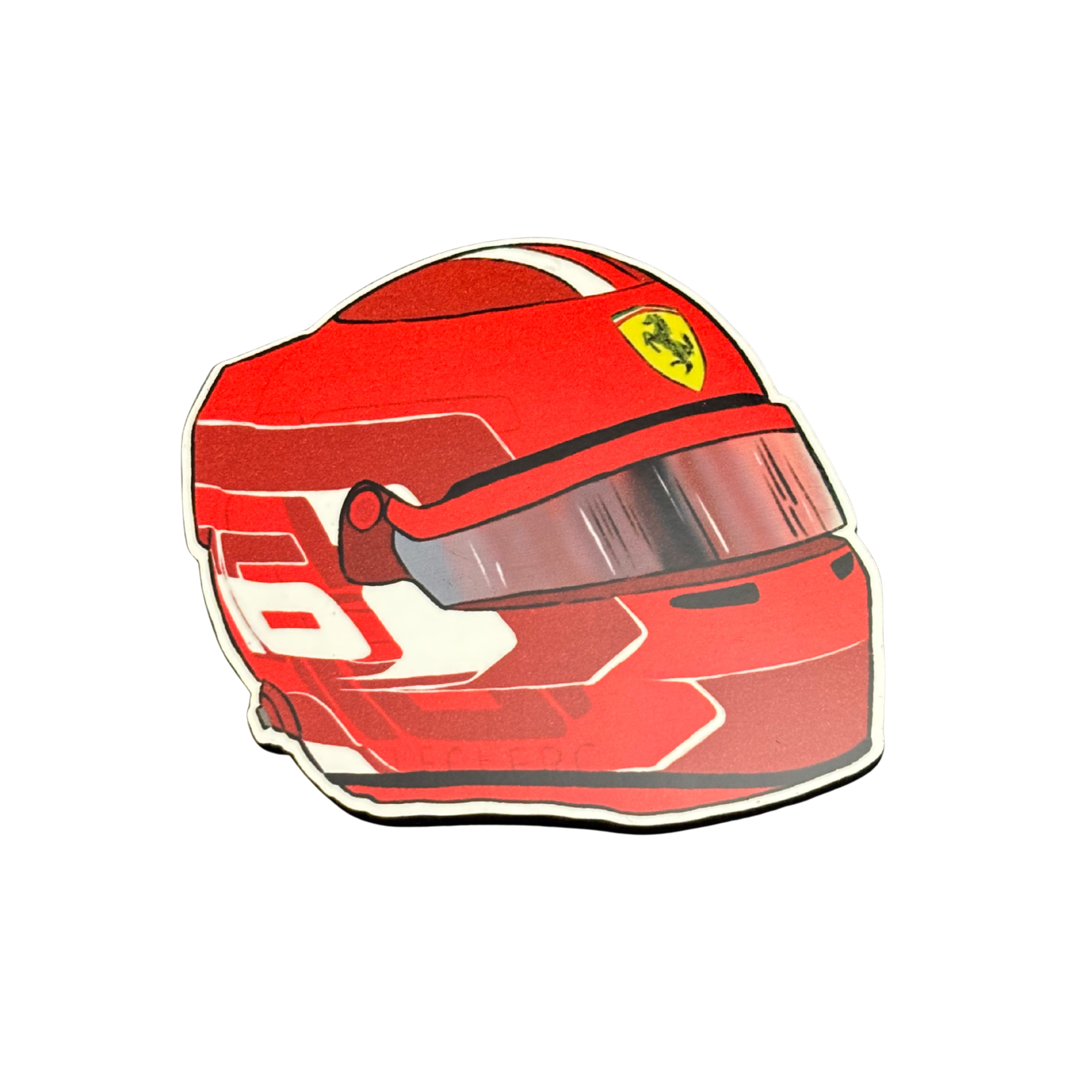 Ferrari F1 Helmet fridge magnet by Moodsy