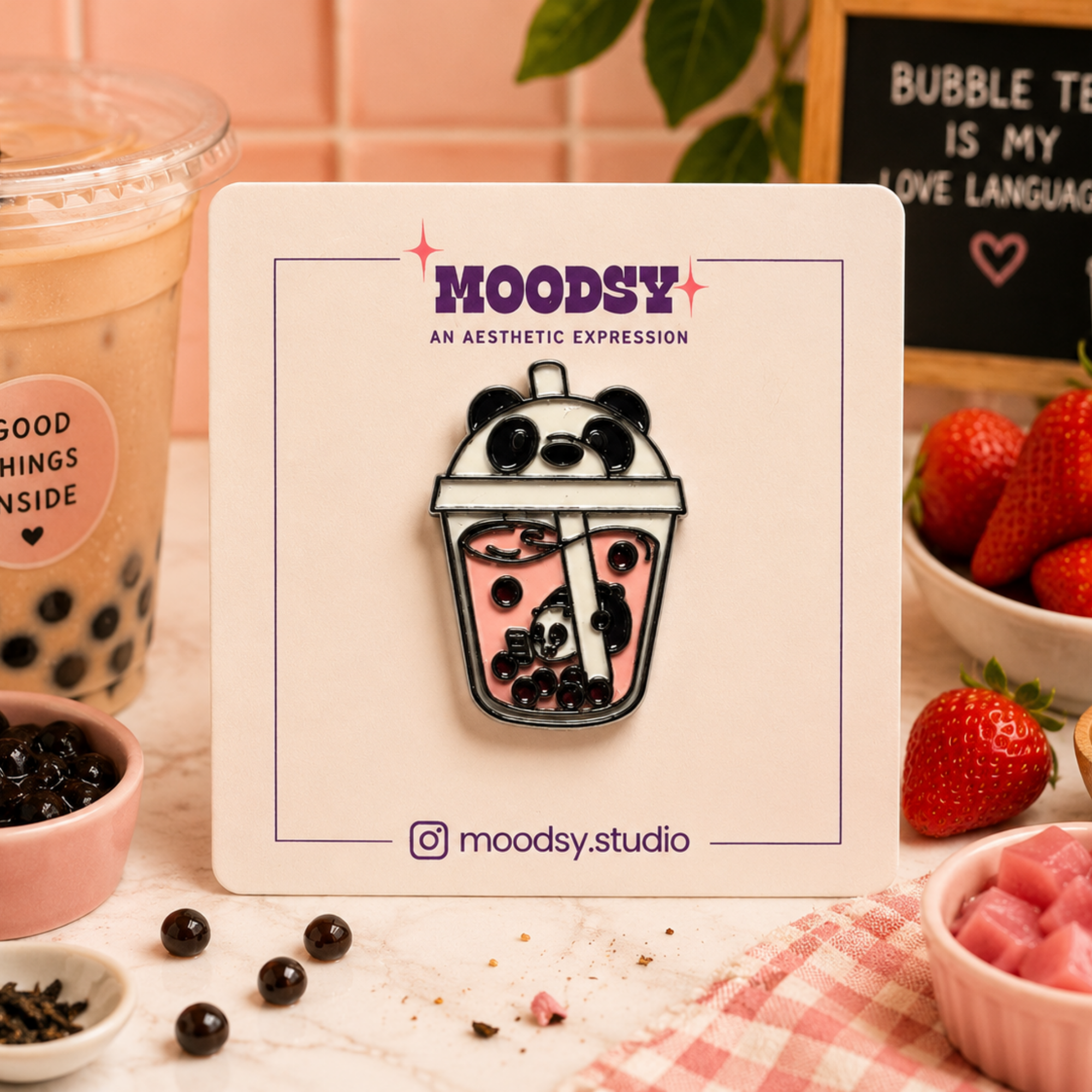 Boba Tea Enamel Pin by Moodsy
