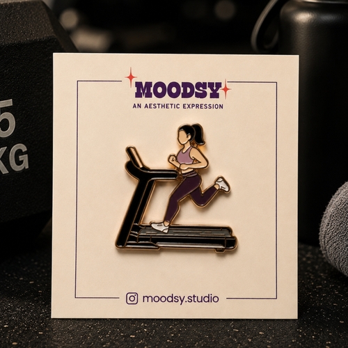 Cardio Runner Enamel Pin by Moodsy