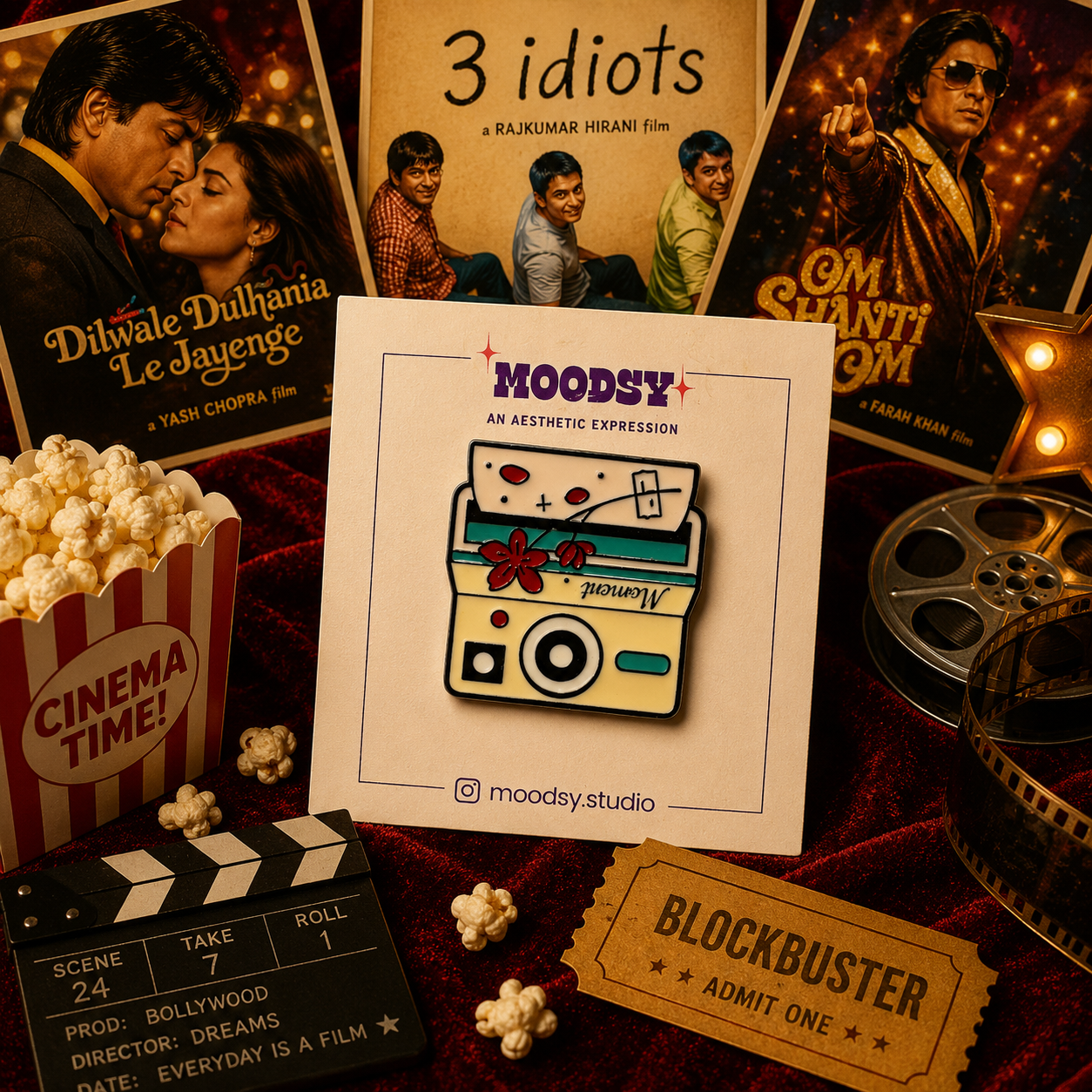 Cinema_Memo Enamel Pin by Moodsy