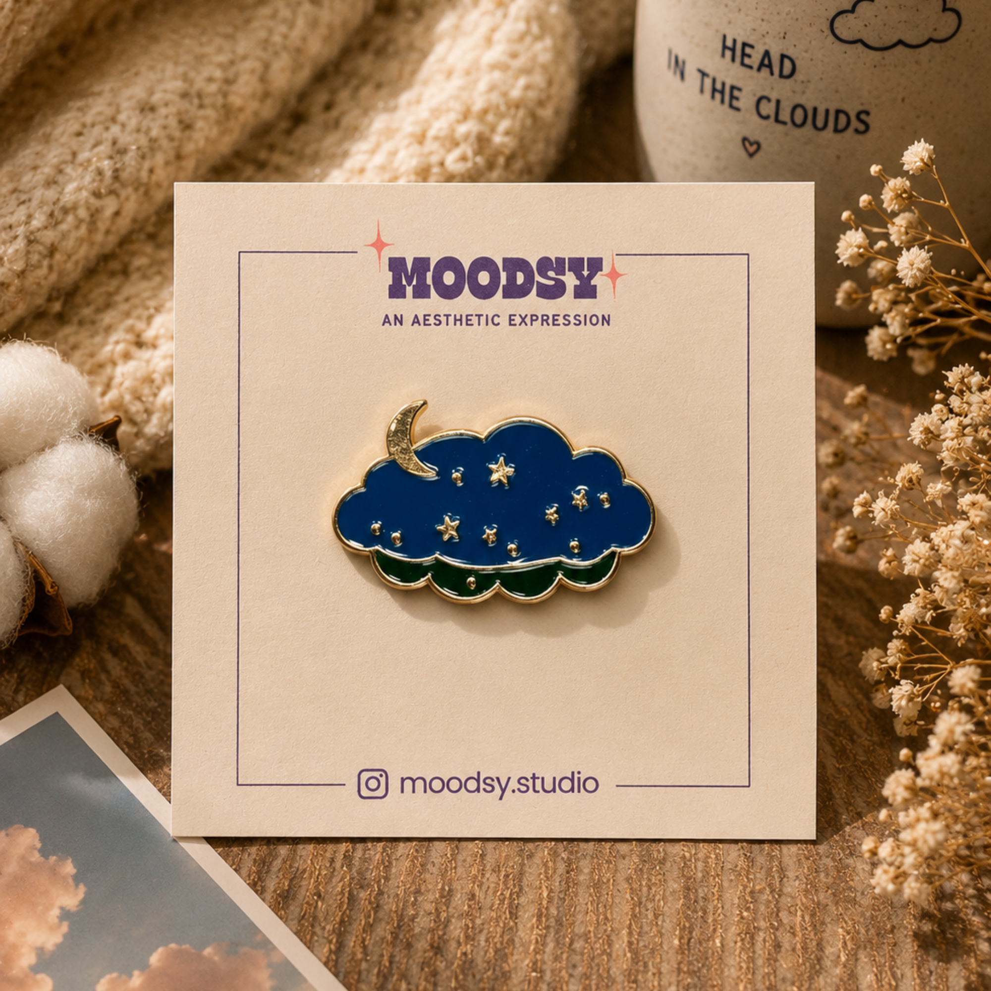 Cloud Enamel Pin by Moodsy