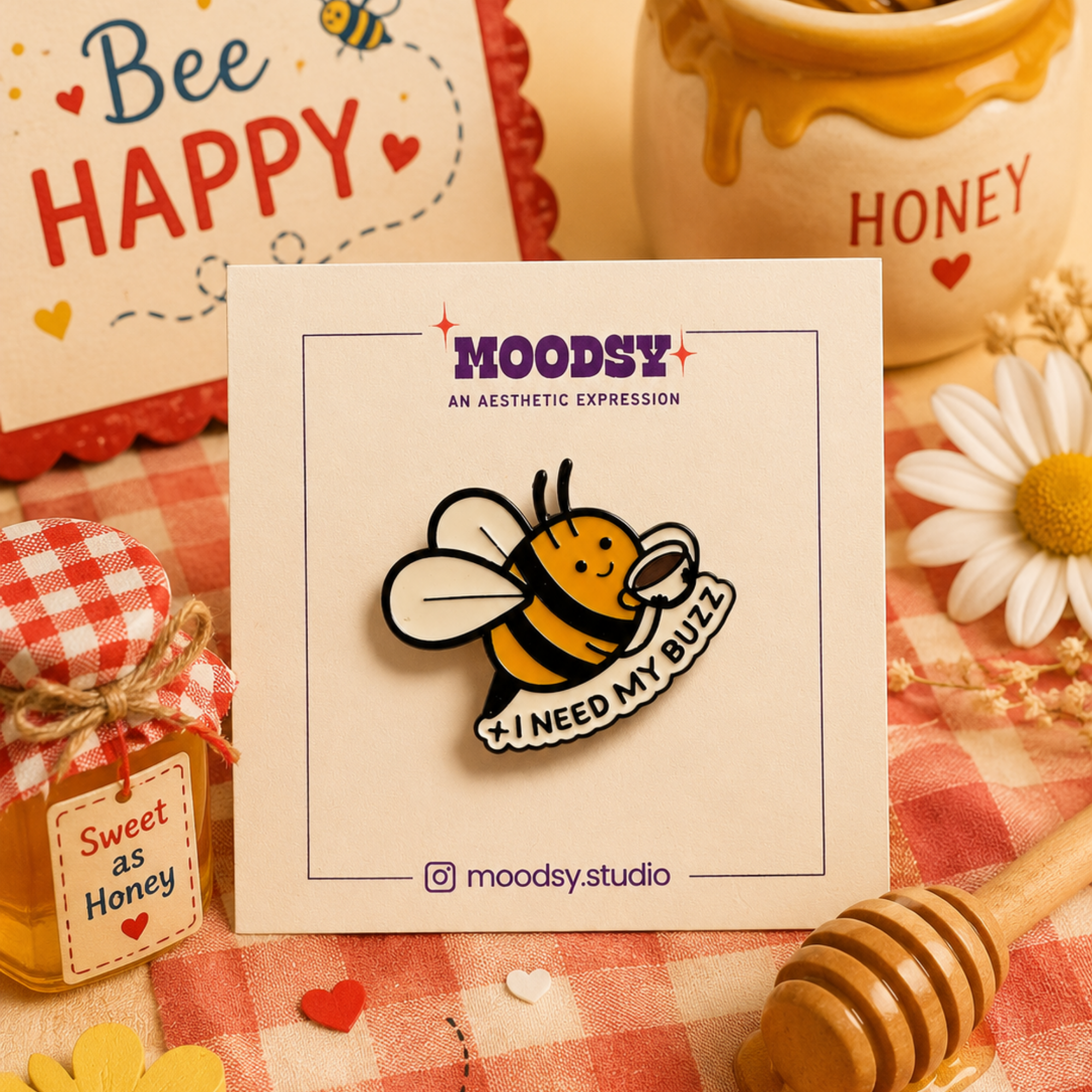 Coffee Bee Enamel Pin by Moodsy