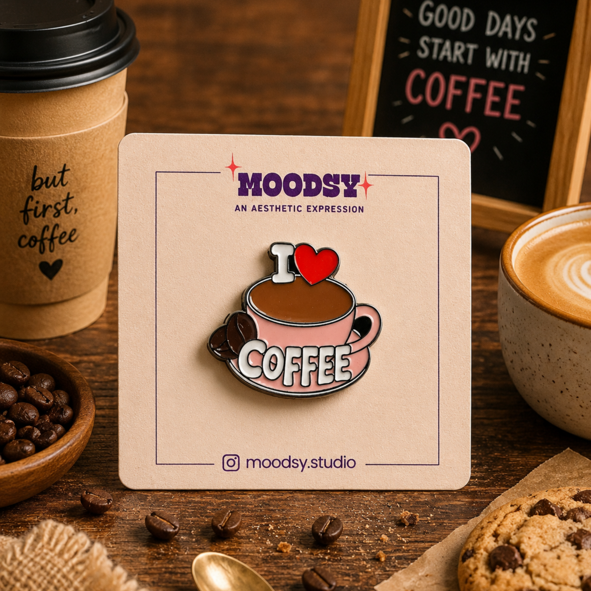 Coffee Lover Enamel Pin by Moodsy