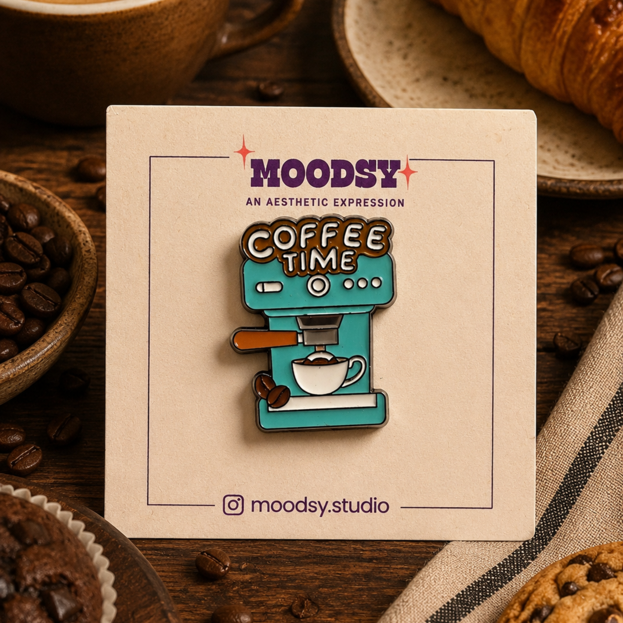 Coffee Machine Enamel Pin by Moodsy