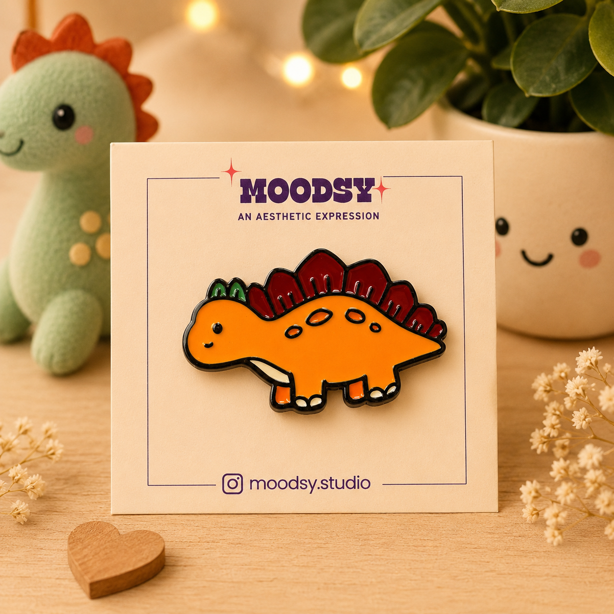 Dino Nibbles enamel pin by Moodsy