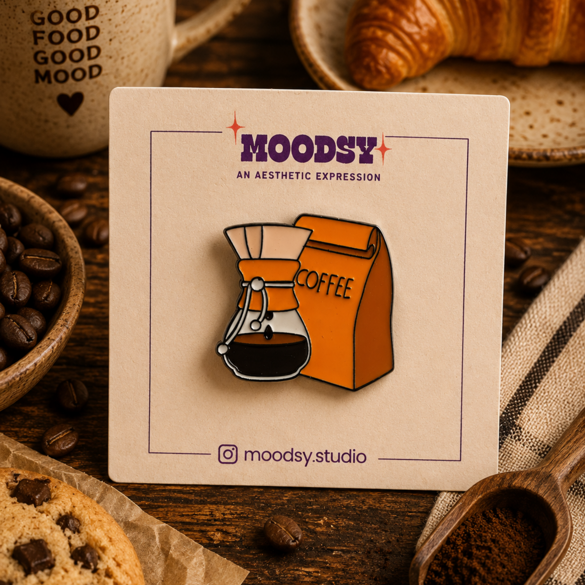 Filtered Coffee Enamel Pin by Moodsy