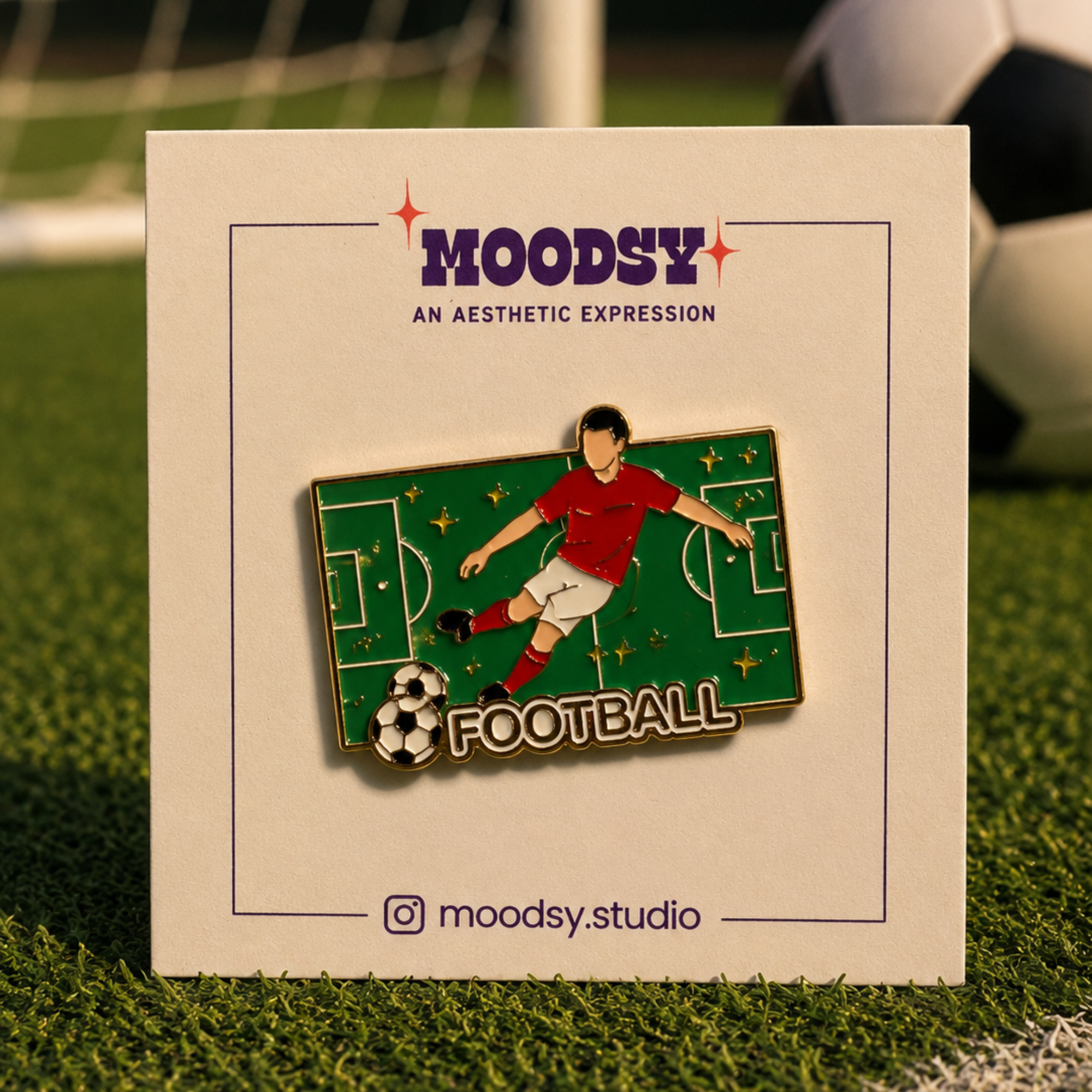 Football Player Enamel Pin by Moodsy