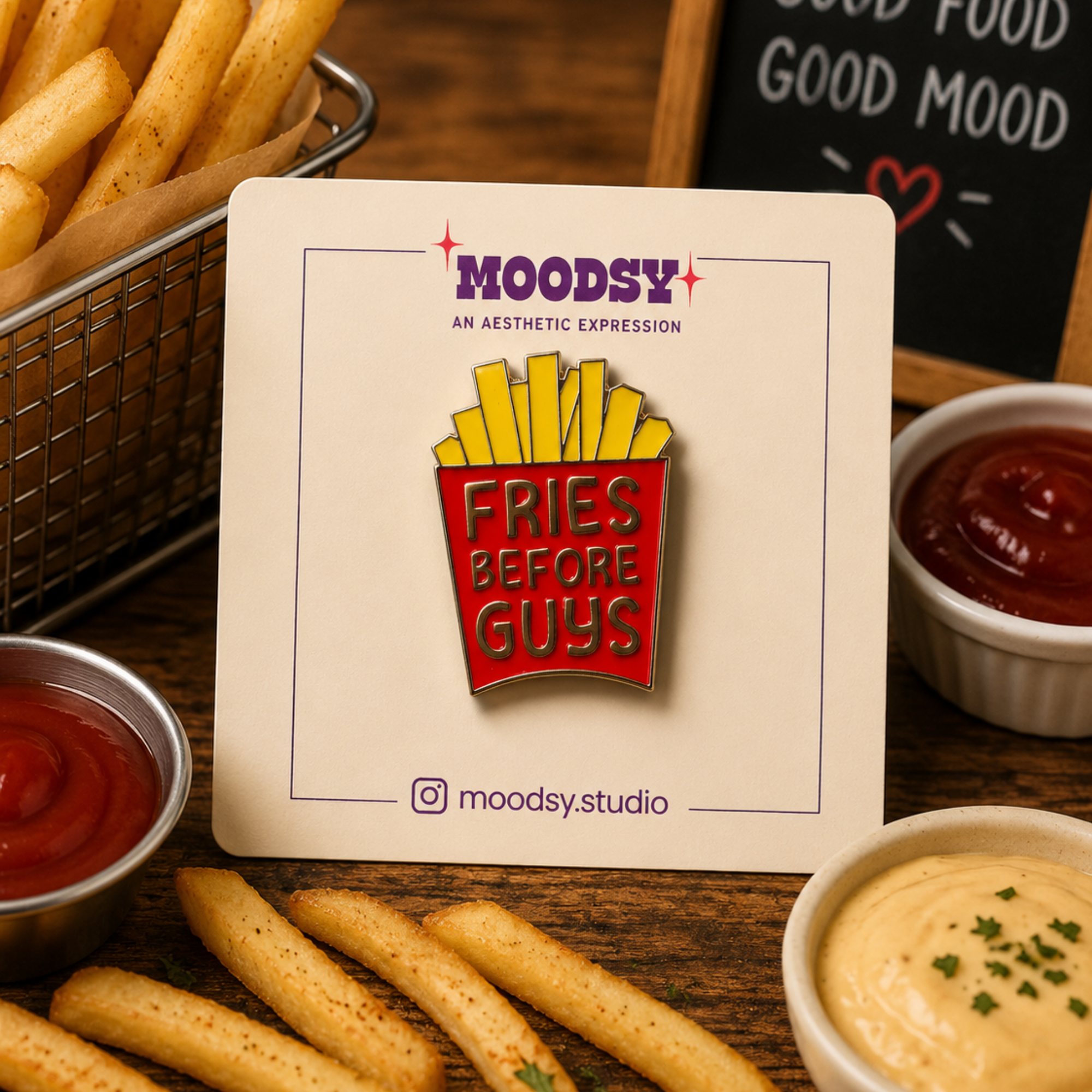 Fries Forever Enamel Pin by Moodsy