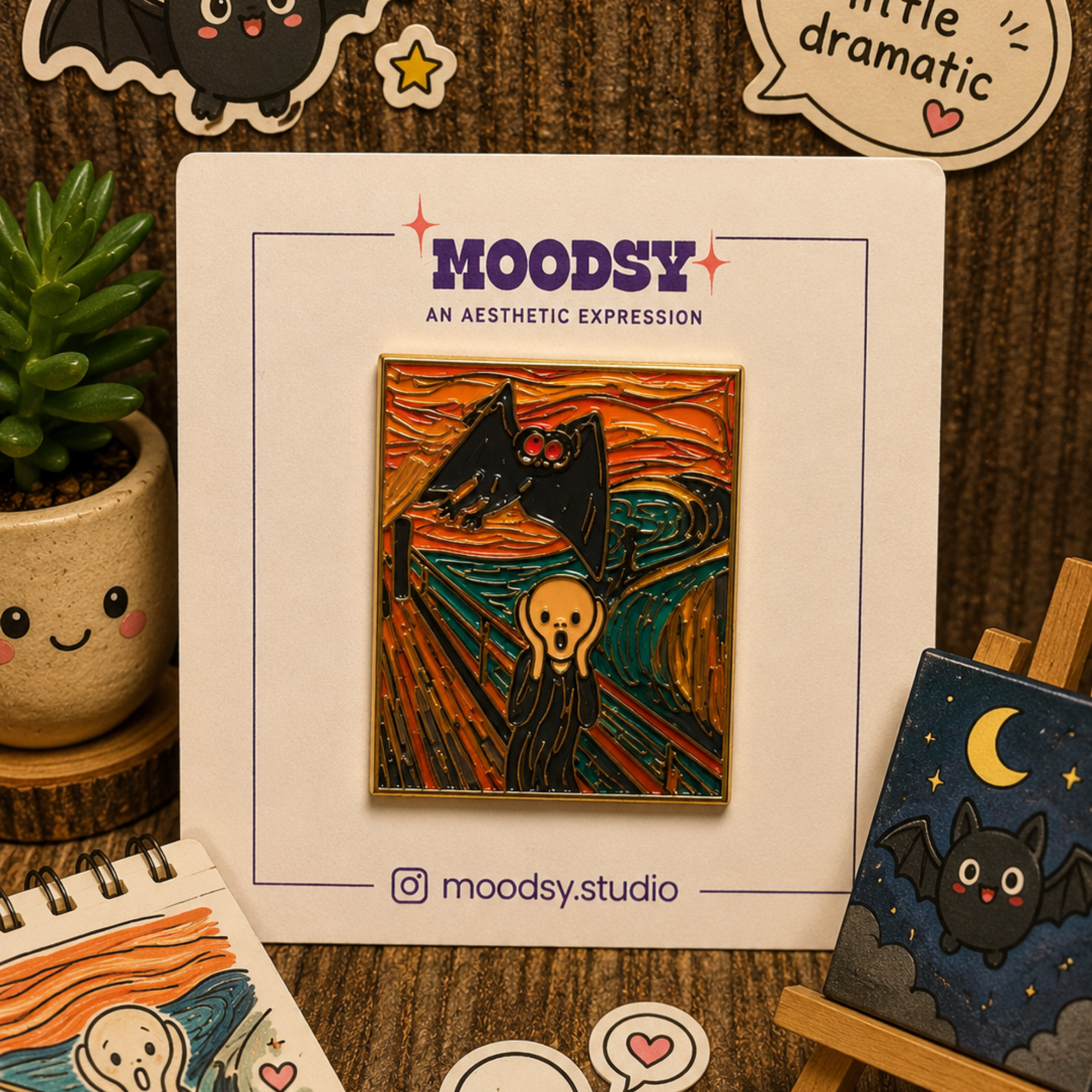 Haunting Bat Enamel Pin by Moodsy