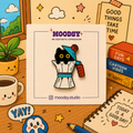 Hiding Cat Enamel Pin by Moodsy