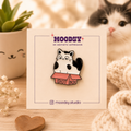 Idiot Box Kitty enamel pin by Moodsy