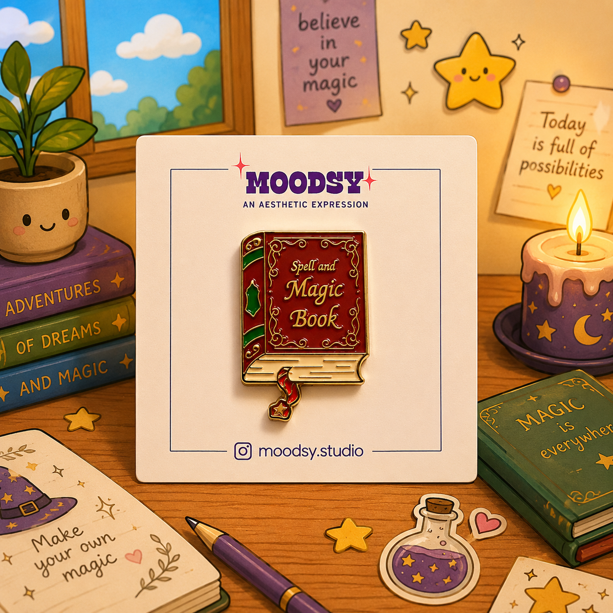 Magic Spell Enamel Pin by Moodsy