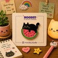 Melon Cat Enamel Pin by Moodsy