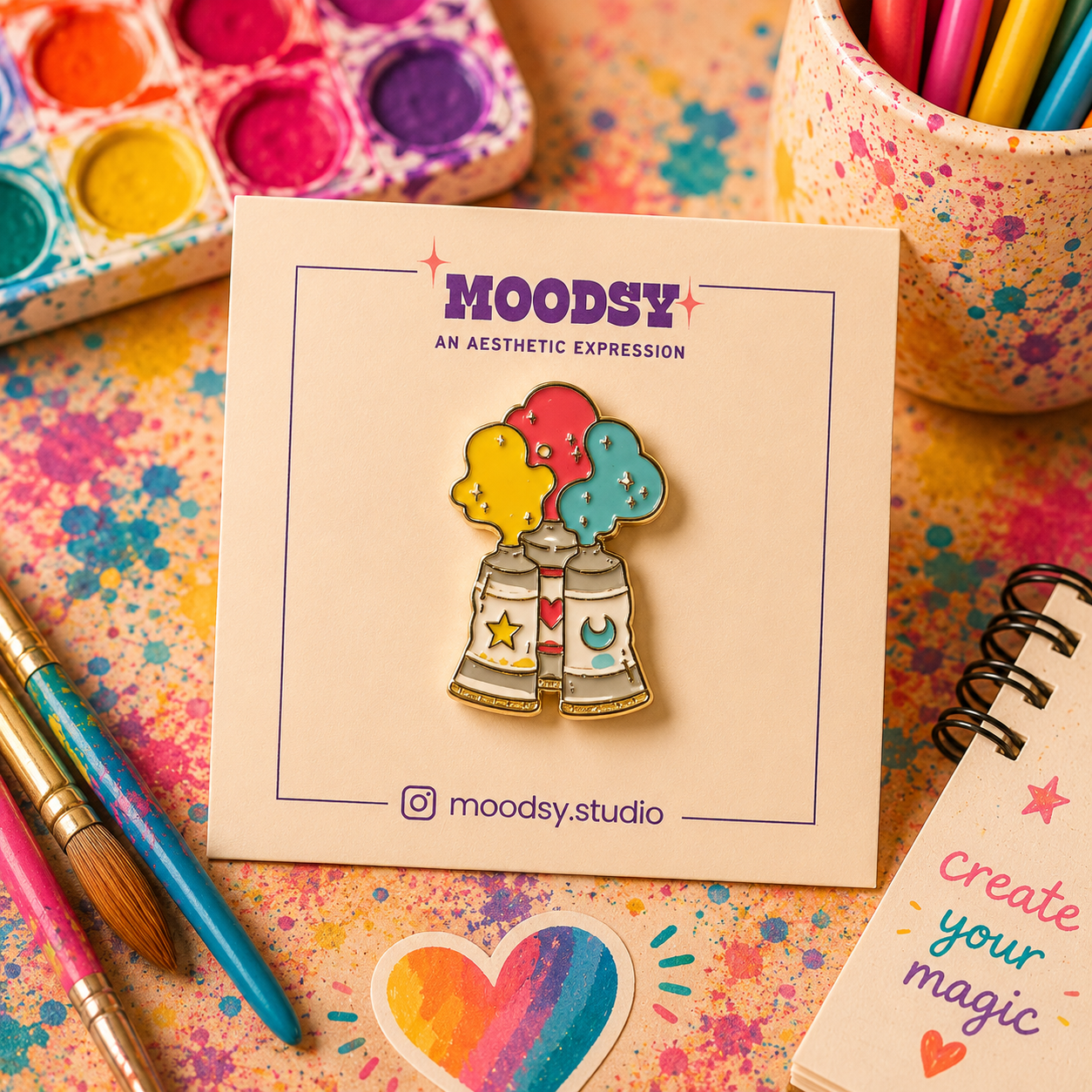 Paint __Petals Enamel Pin by Moodsy