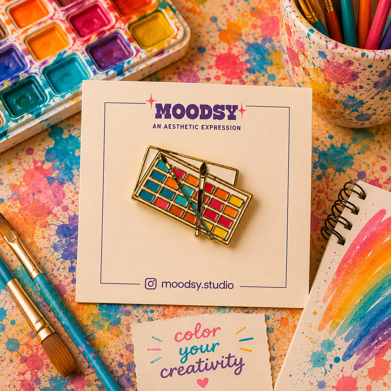 Palette Poetry Enamel Pin by Moodsy