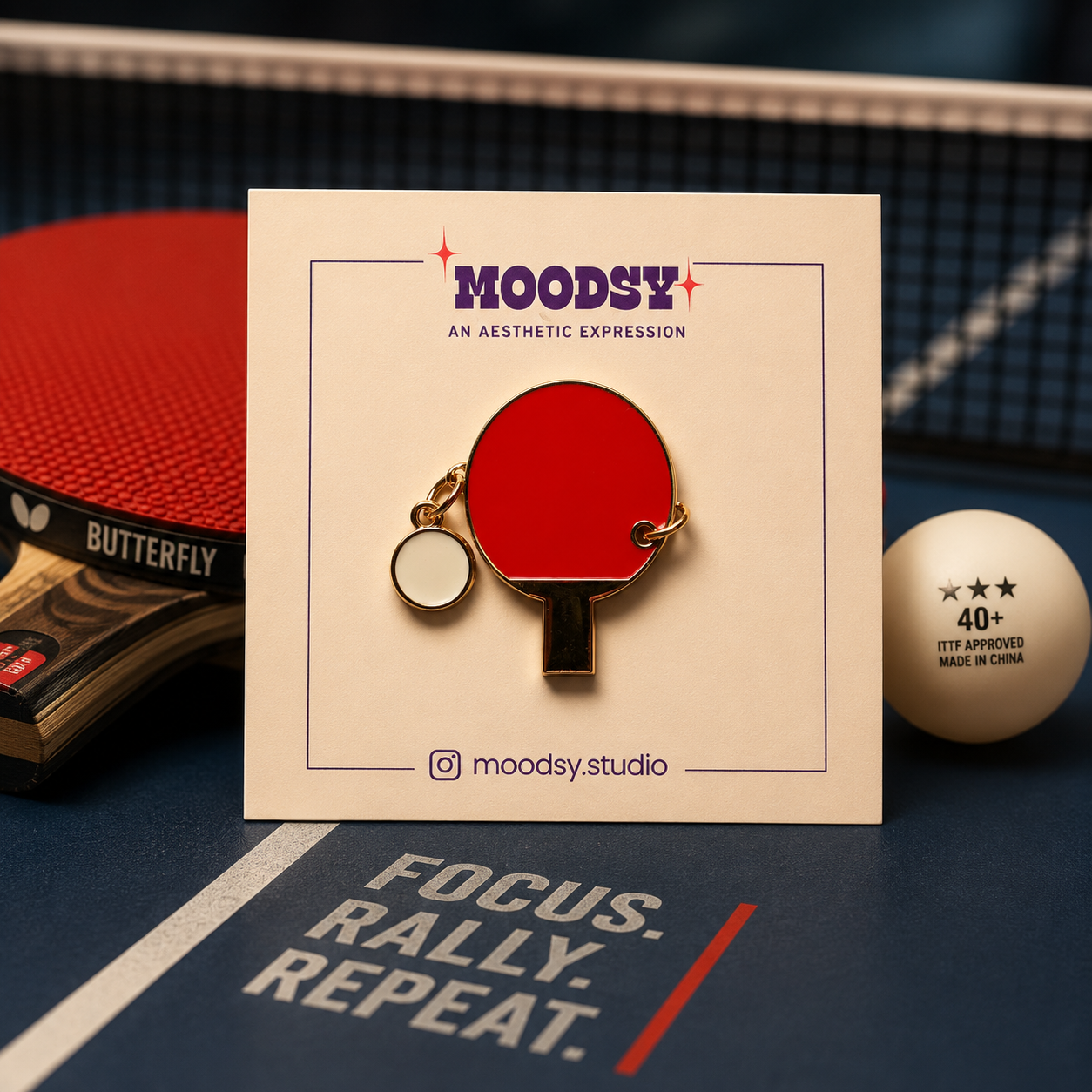 Ping Pong Enamel Pin by Moodsy