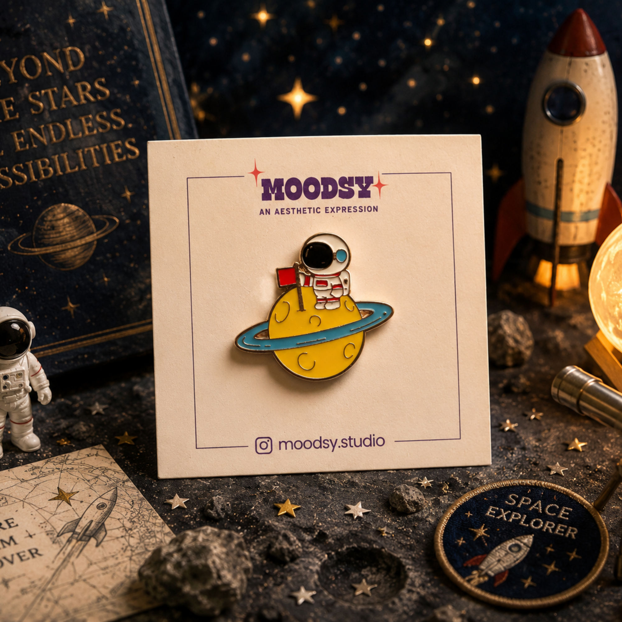 Planet Prince Enamel Pin by Moodsy
