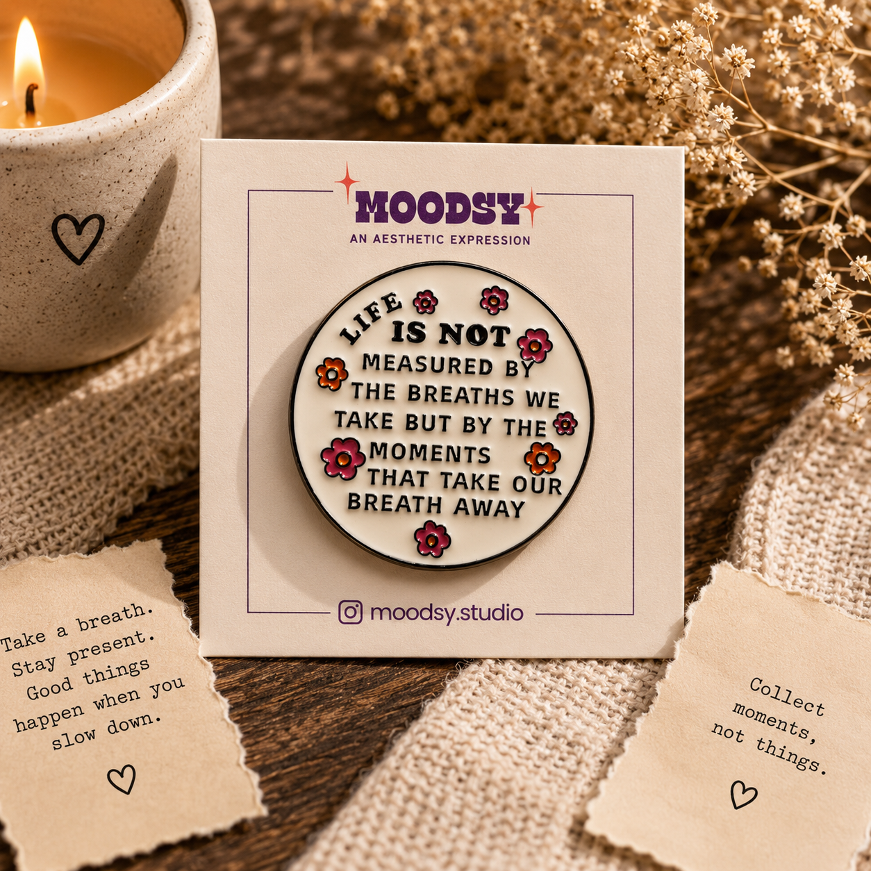Life's Beautiful Moments Enamel Pin by Moodsy