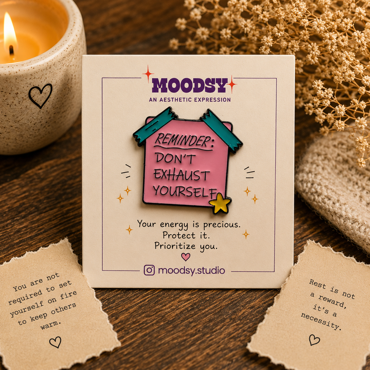 Don't Exhaust Yourself Enamel Pin by Moodsy
