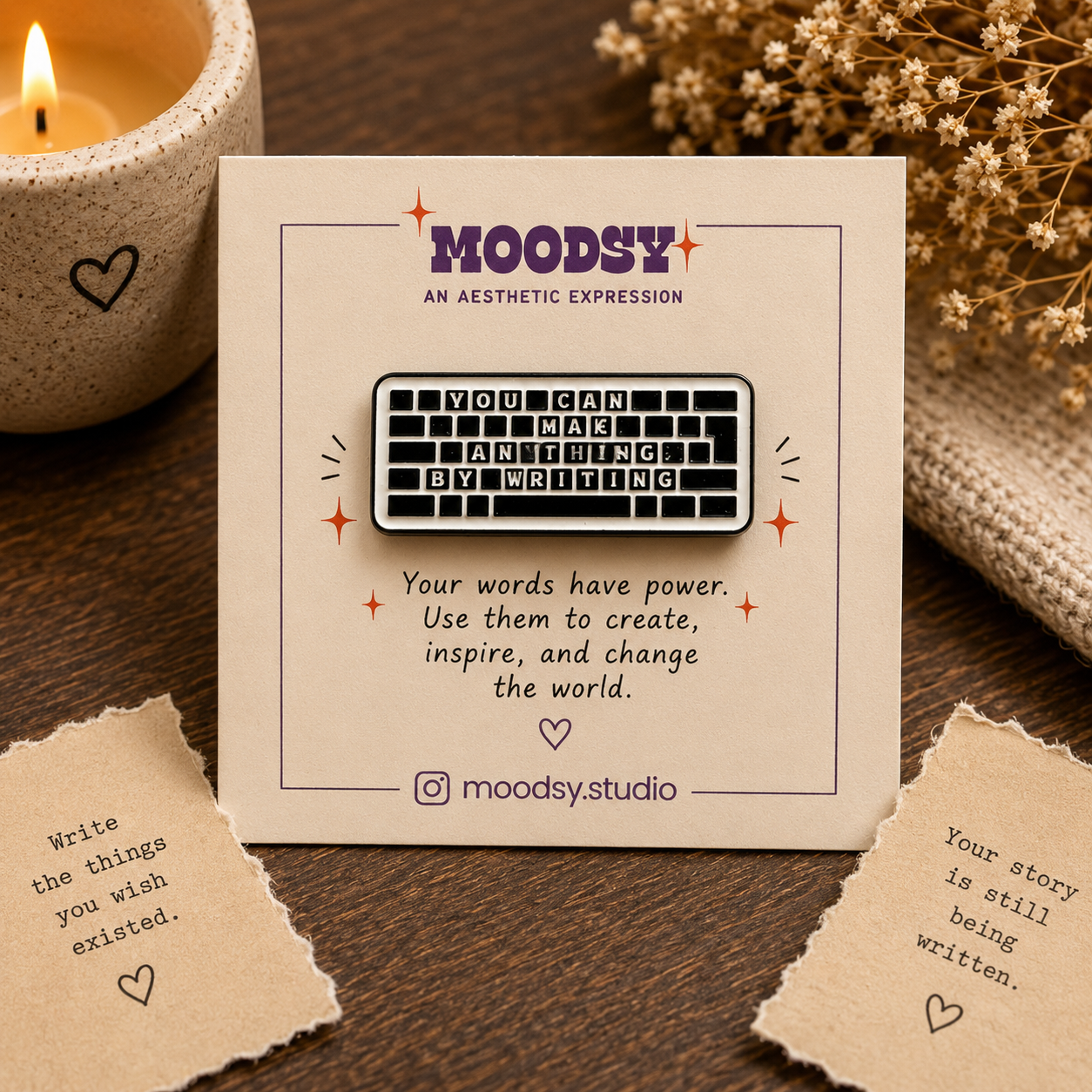 Words Have Power Enamel Pin by Moodsy