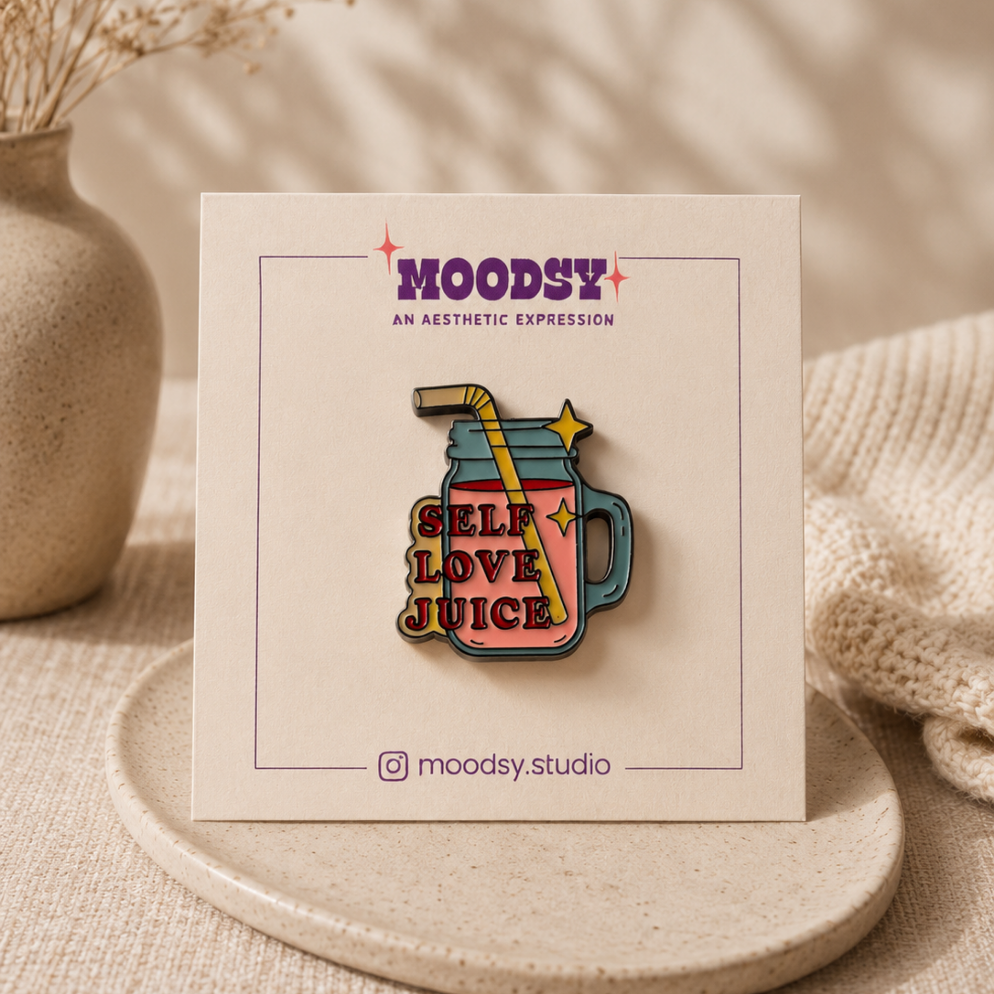 Self Love Juice Enamel Pin by Moodsy