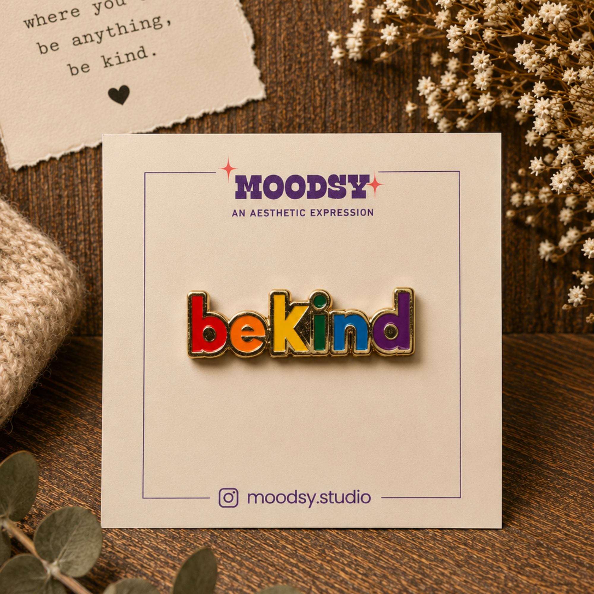 Be Kind Enamel Pin by Moodsy