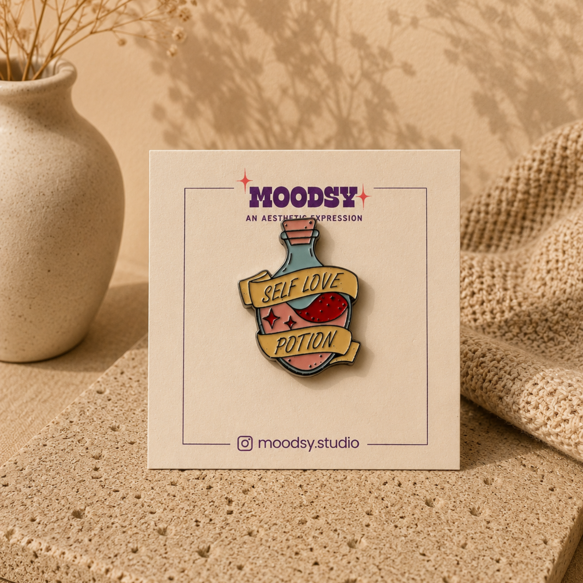 Self-Love Potion Enamel Pin by Moodsy