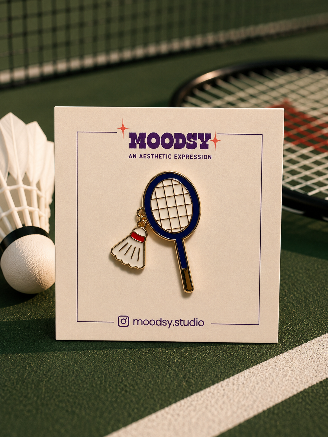 Racket & Shuttle Enamel Pin by Moodsy