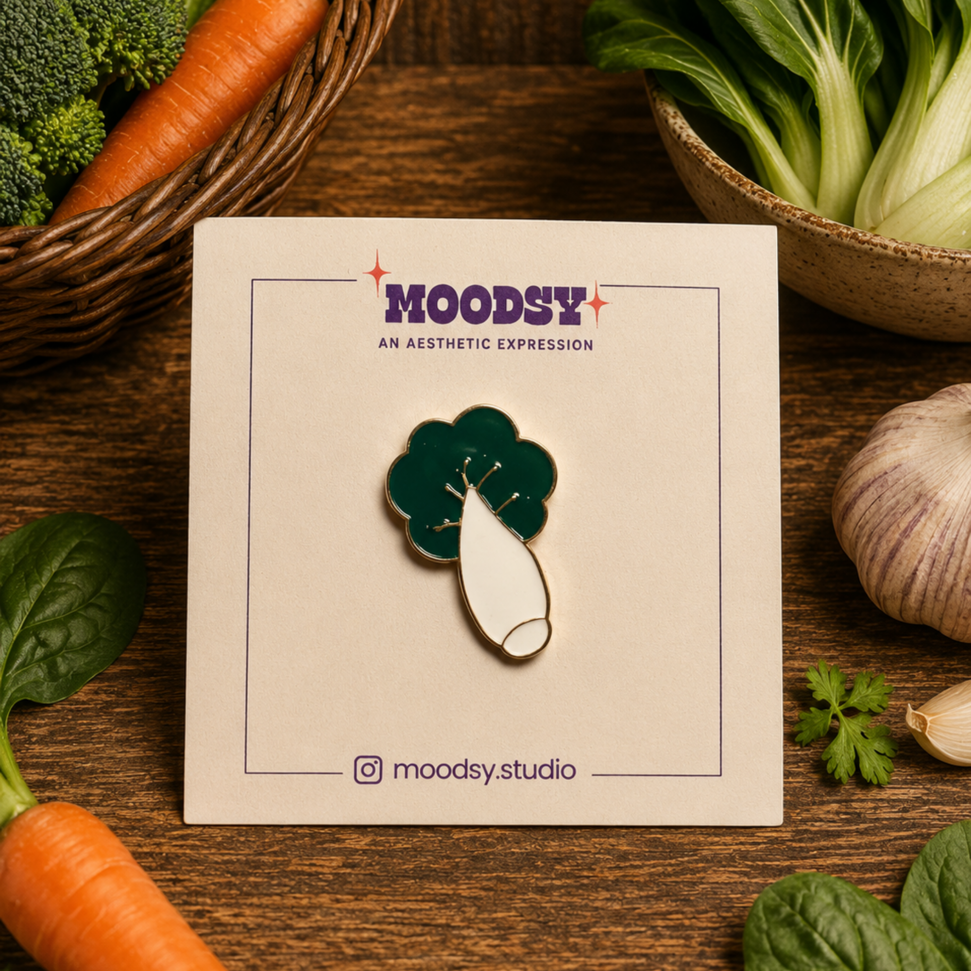 Raddish Enamel Pin by Moodsy