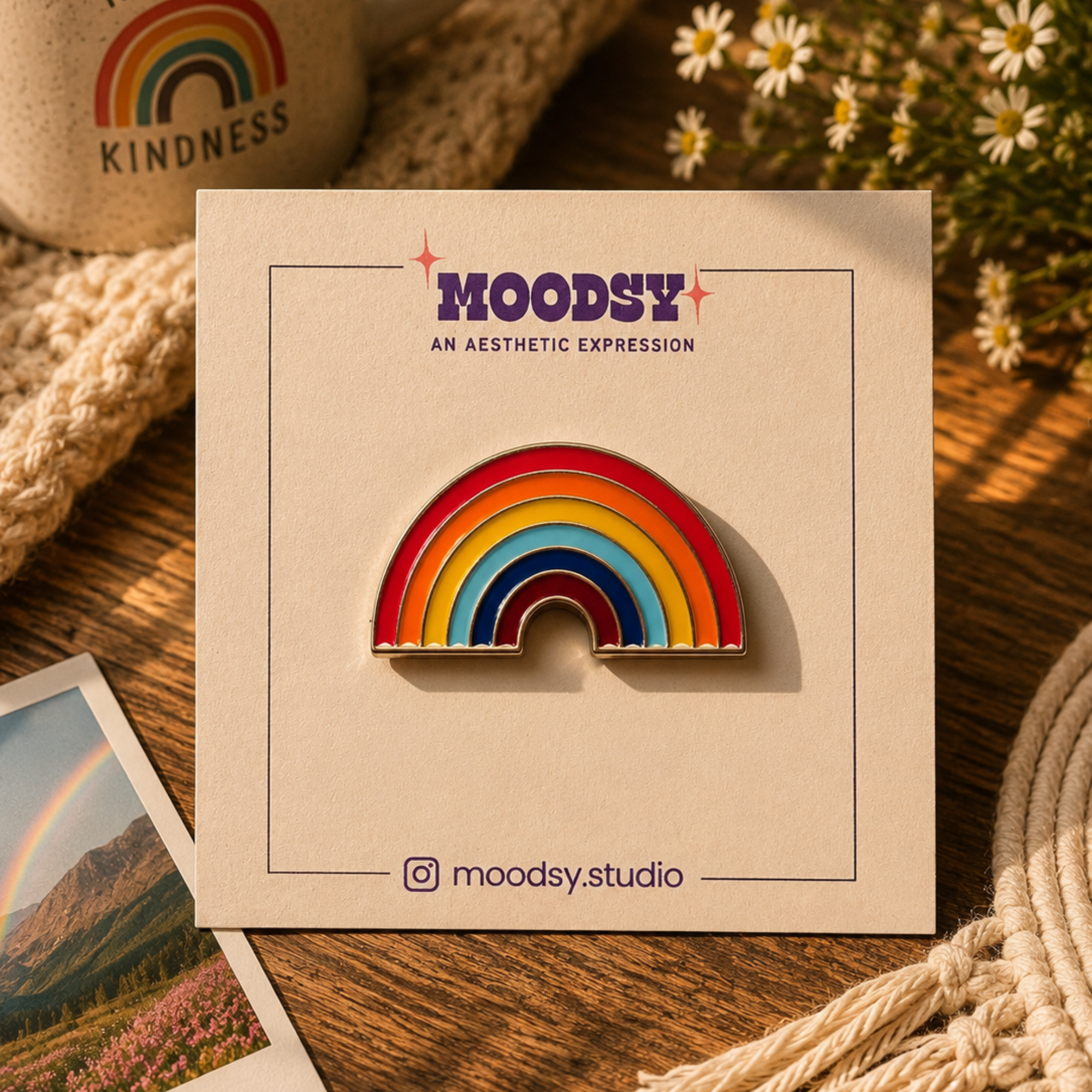 Rainbow Enamel Pin by Moodsy