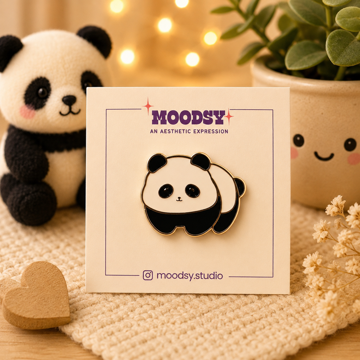 Rollie Panda enamel pin by Moodsy