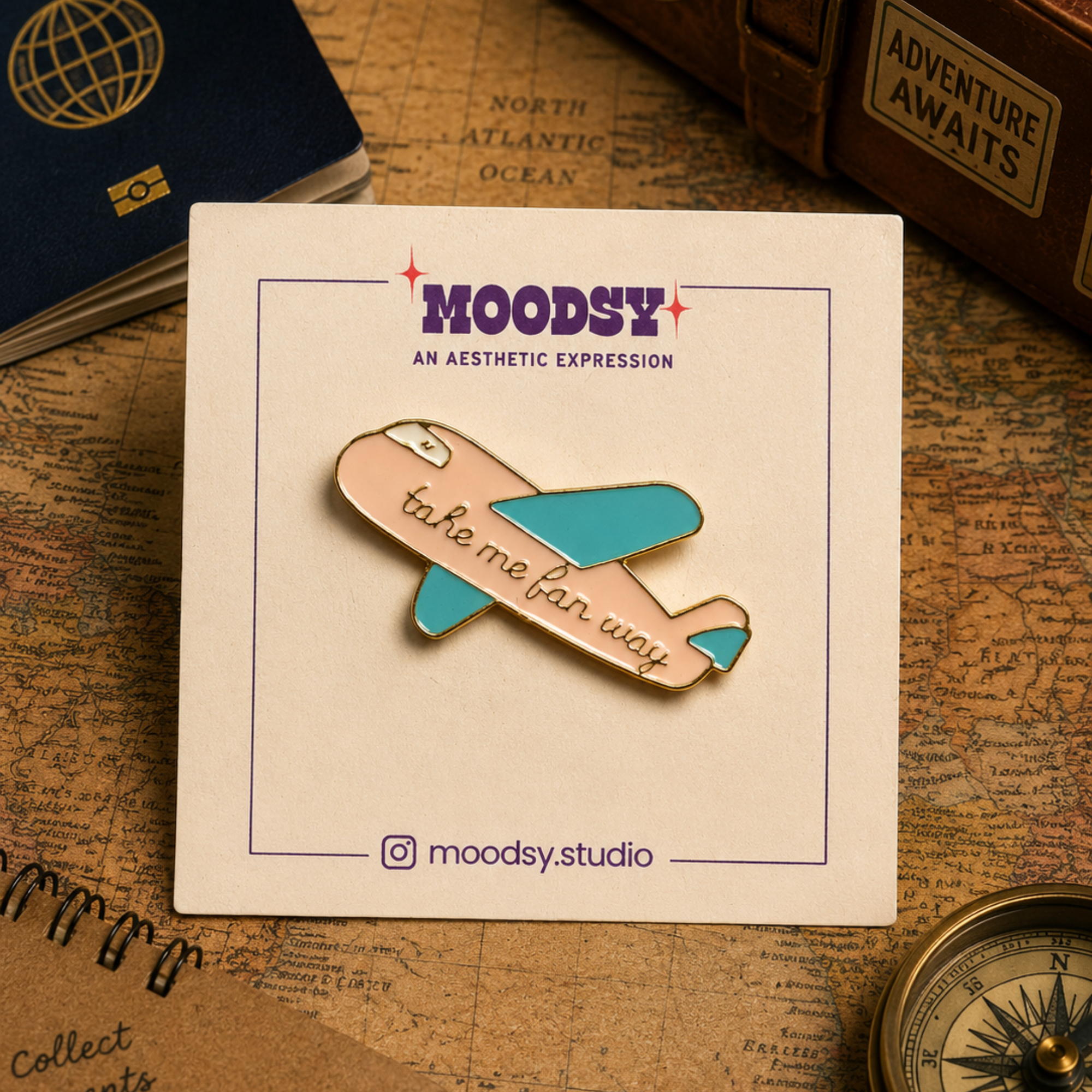 Romantic Fly By Enamel Pin by Moodsy