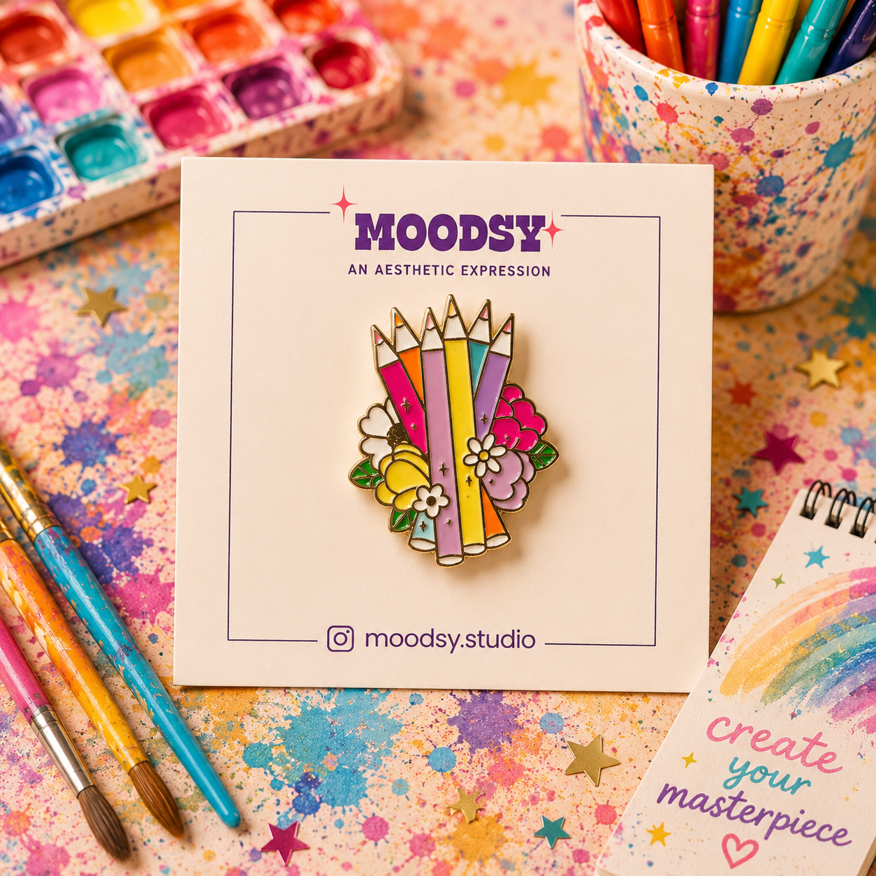 Scribble Soul Enamel Pin by Moodsy