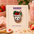Strawberry Shake Enamel Pin by Moodsy