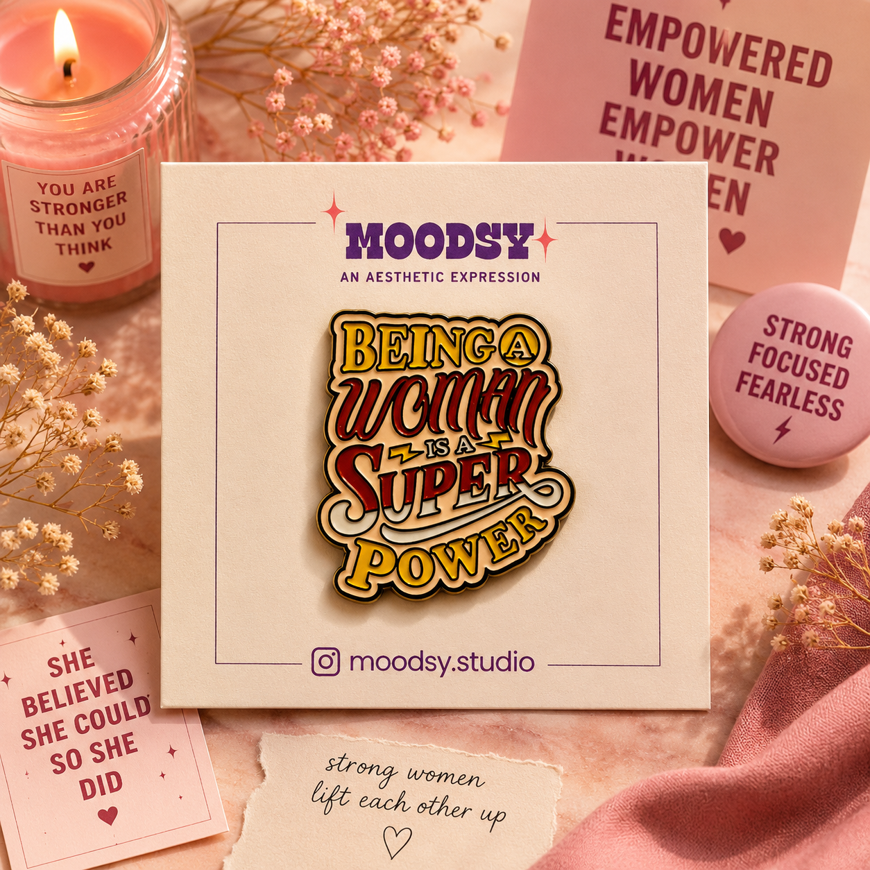 Super Woman Enamel Pin by Moodsy