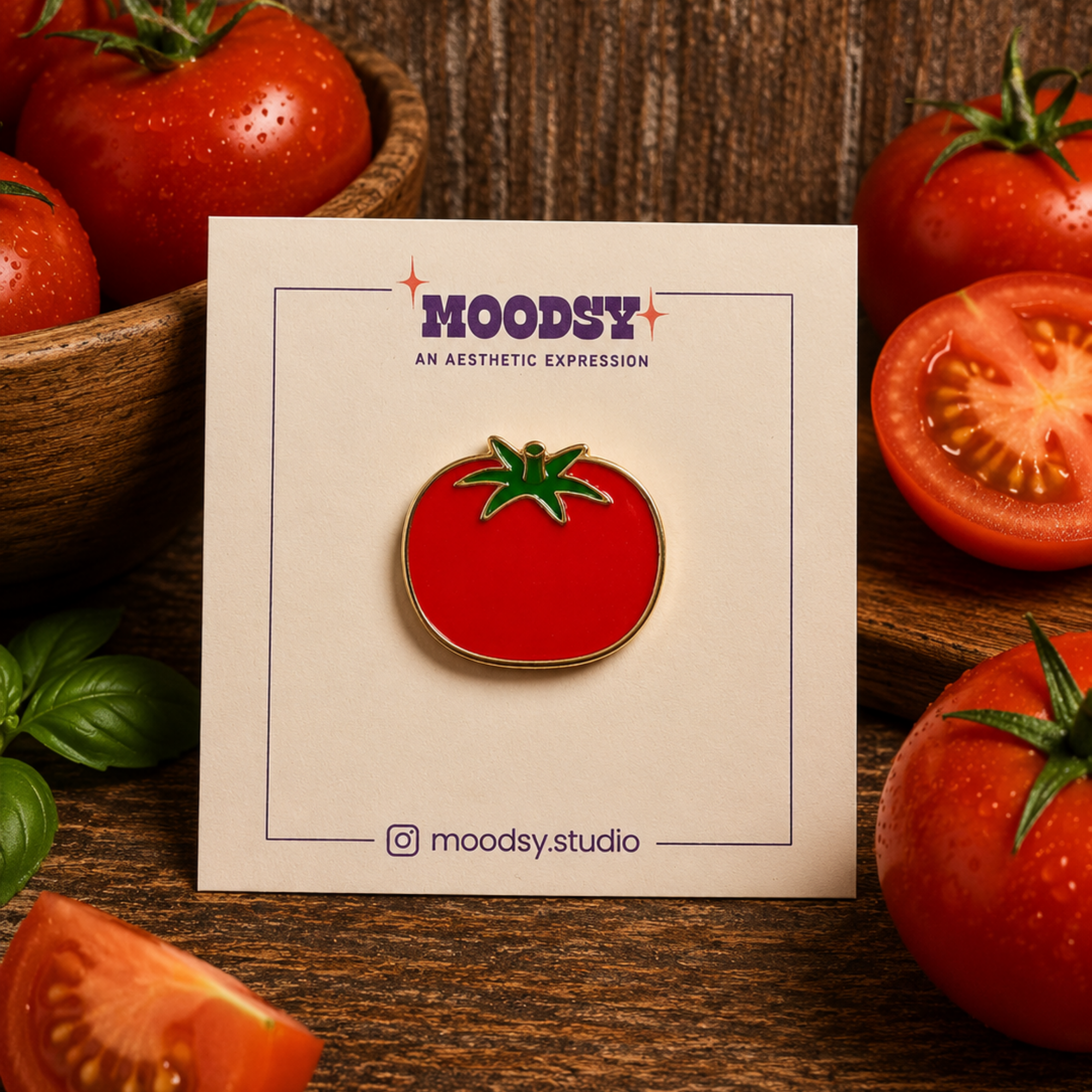 Tomato Enamel Pin by Moodsy