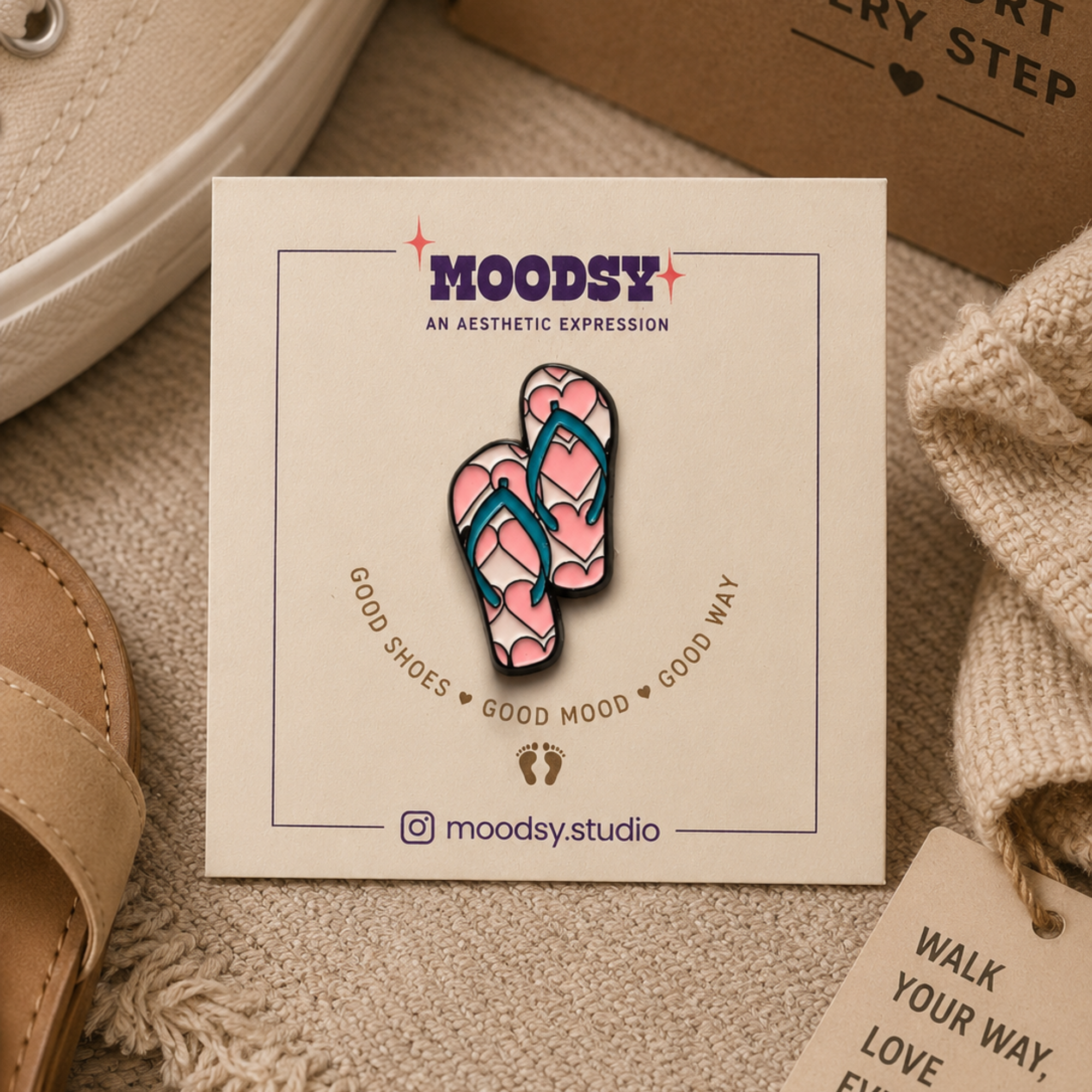 Travel Footwear Enamel Pin by Moodsy