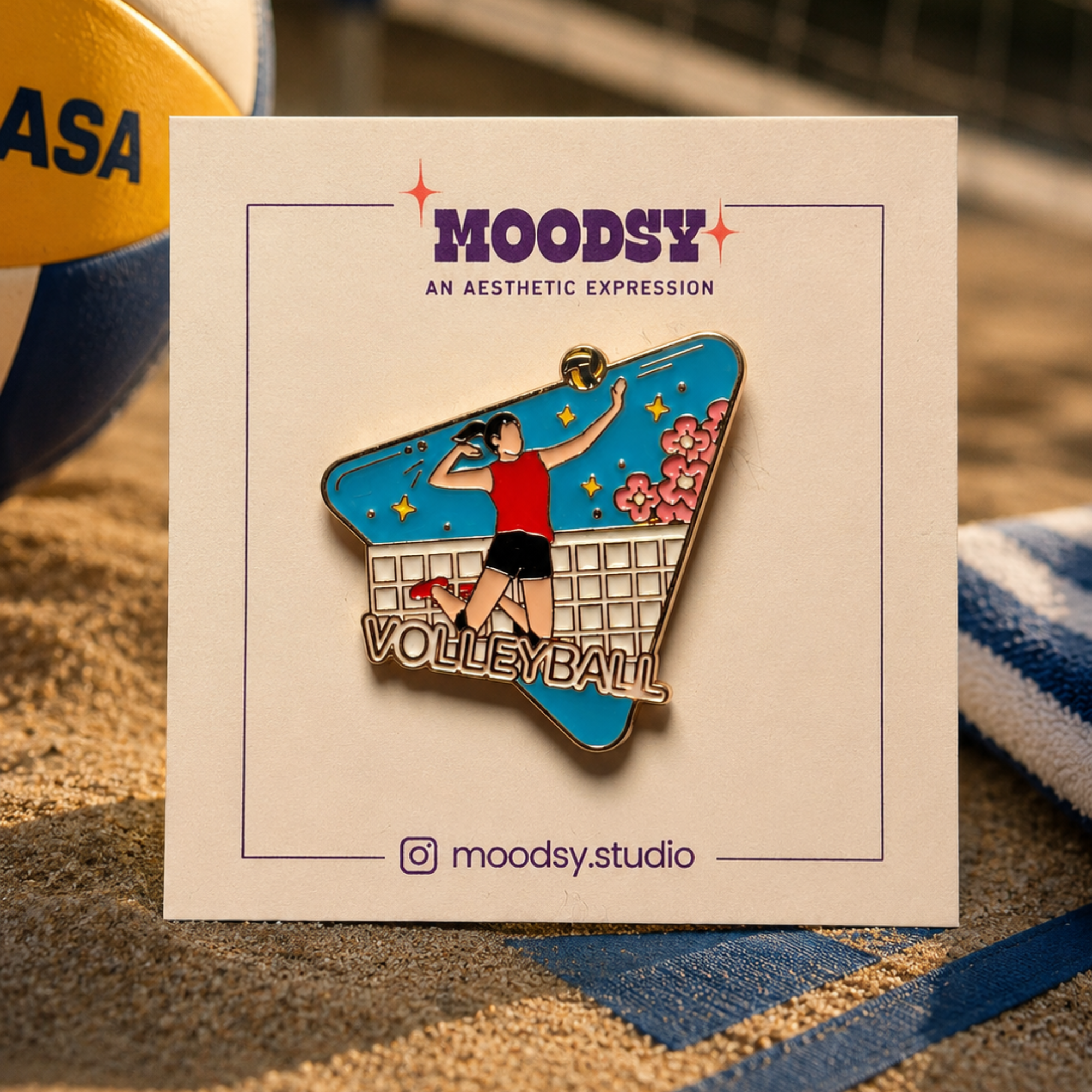 Volley Ball Enamel Pin by Moodsy