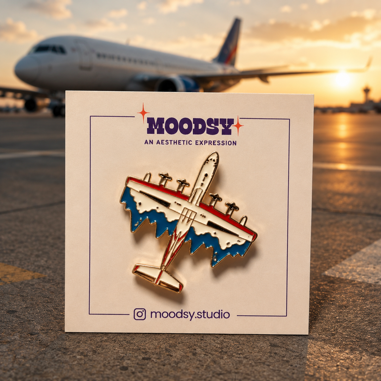 Water Plane Enamel Pin by Moodsy