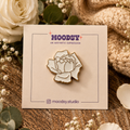 White Rose Enamel Pin by Moodsy