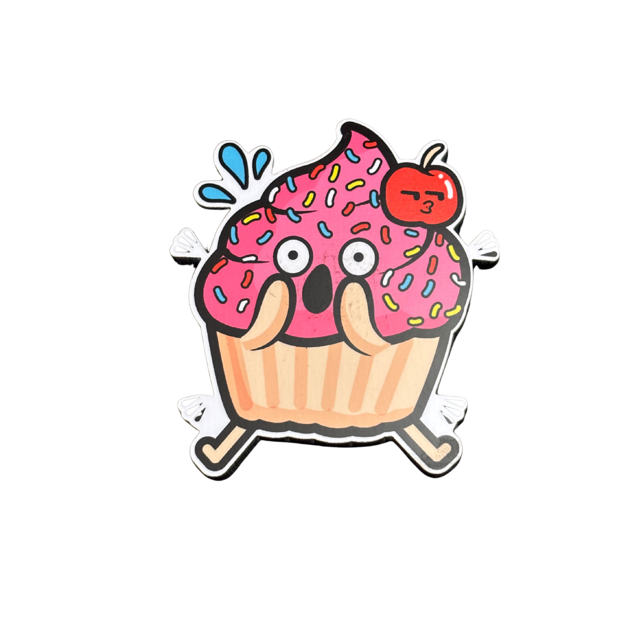 Worried Cupcake fridge magnet by Moodsy
